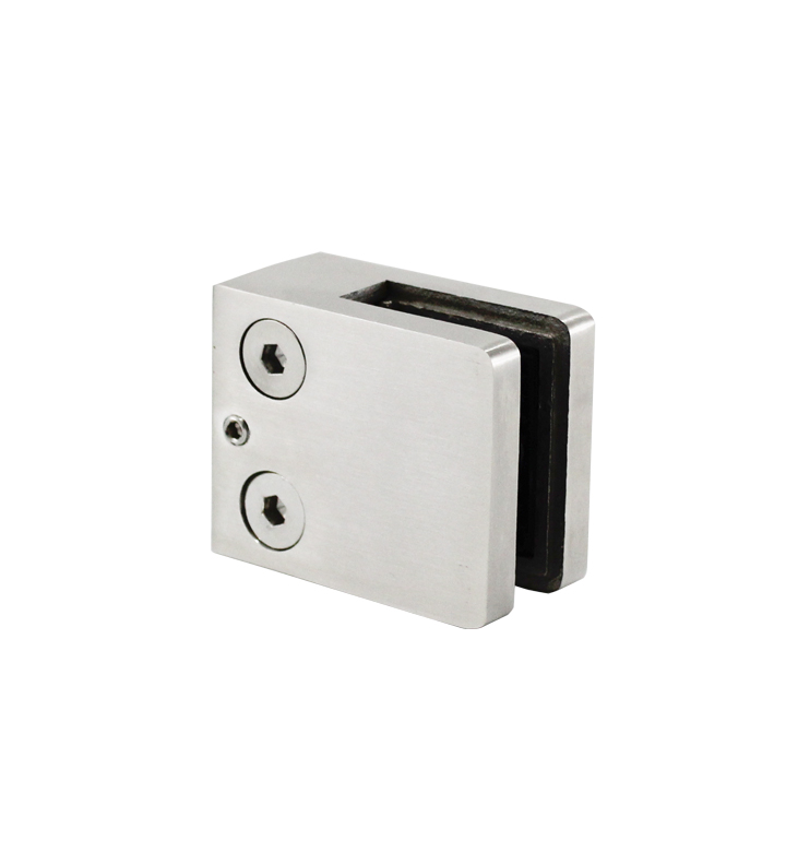 CLIP CUADRADO PARA CRISTAL INOX T304 &lpar;BASE CURVA O PLANA&rpar;